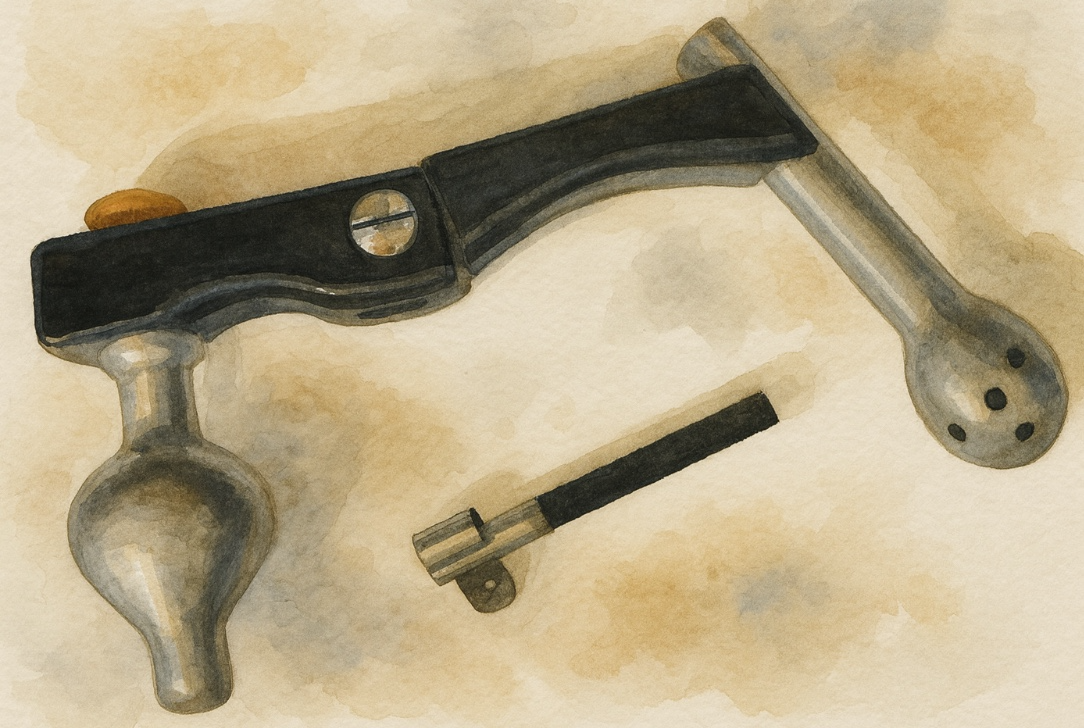 炭温灸の基本イメージ。炭を熱源とする器具と施術の様子。煙やにおいが少なく、顔や頭皮にも応用できる。