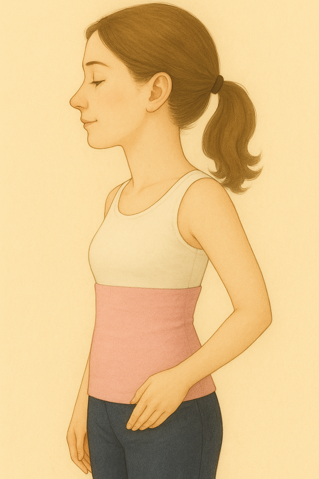 はらまきをつけたお腹のイメージイラスト