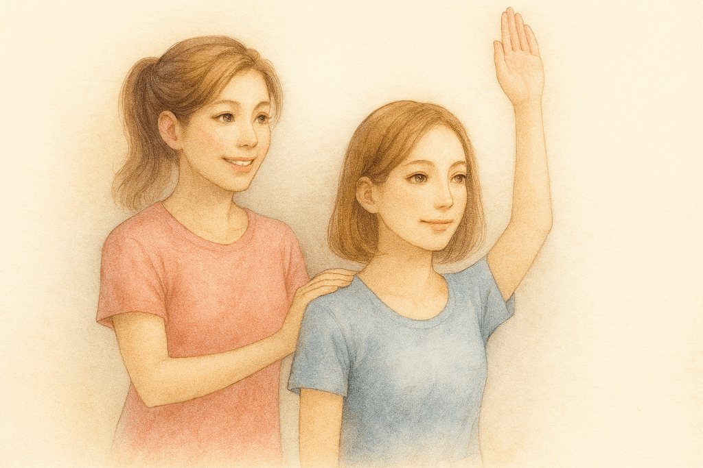 動作調律メソッドによるセルフケア指導の様子（恵比寿）